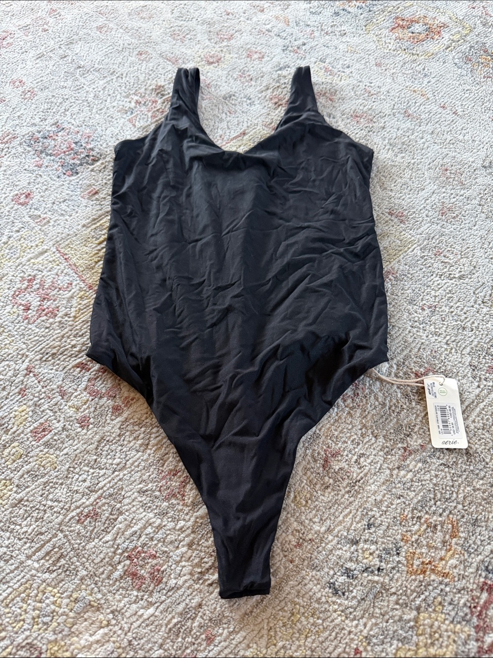aerie Black Scoop Neck Bodysuit